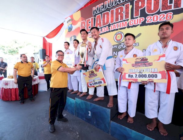 Kejuaraan Beladiri Polri Piala Kapolda Jatim 2026 Sambut Hari Bhayangkara ke 80, Polres Kediri Raih Gelar Juara