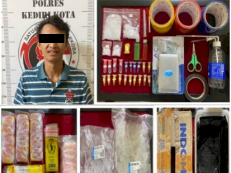 Polres Kediri Kota Amankan Seorang Pemuda Tersangka Pengedar Narkoba