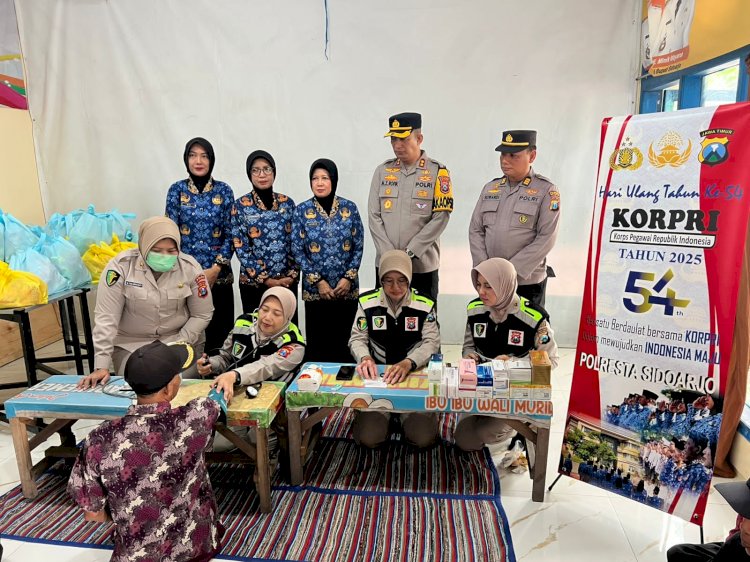 ASN Polresta Sidoarjo Gelar Baksos dan Pemeriksaan Kesehatan Gratis